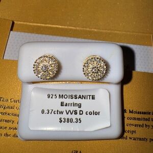 Moissanite Gold Over Sterling 925 Screwback Earrings